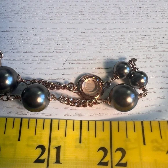 Henri Bendel Elegant Rose Gold and Crystal Beaded Necklace - Picture 9 of 9